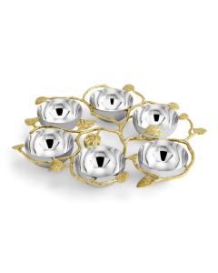 Botanical Leaf Gold Seder Plate