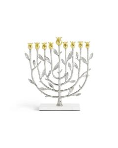 Pomegranate Silver & Gold Menorah