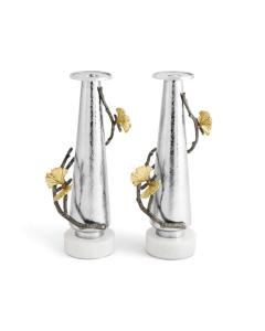 Butterfly Ginkgo Gold Candleholders