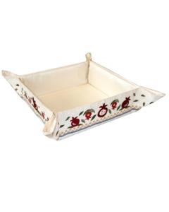 Embroidered Folding Basket - Pomegranates