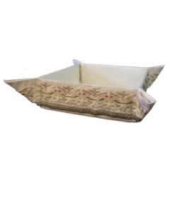 Embroidered Folding Basket - Oriental White