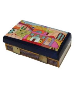 Kitchen Size Painted Wooden Match Box - Jerusalem Kotel