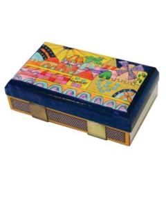 Kitchen Size Painted Wooden Match Box - Jerusalem Oriental