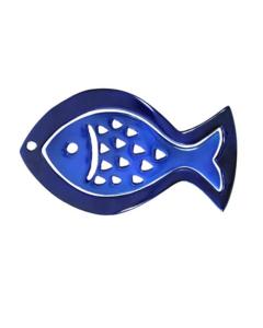 Anodize Aluminum Two Pieces Trivet - Fish Blue