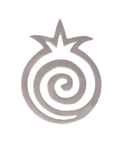Aluminum Trivet - Round Pomegranates Snail - Silver