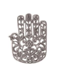 Aluminum Trivet - Oriental Hamsa - Silver