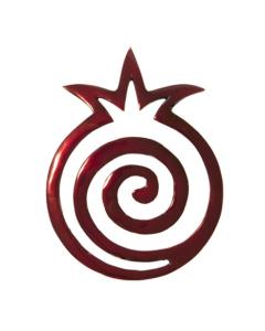 Anodize Aluminum Trivet - Round Pomegranates Snail - Red