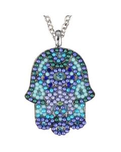 Large Hamsa Necklace - Blue