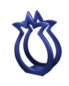 Anodize Aluminum Napkin Holder - Pomegranates - Blue