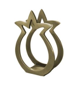 Anodize Aluminum Napkin Holder - Pomegranates - Gold
