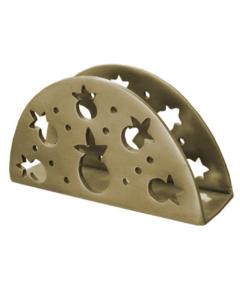 Anodize Aluminum Napkin Holder - Semi-Circle Pomegranates - Gold