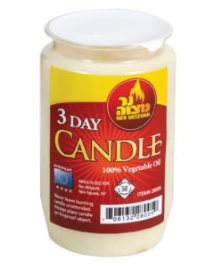 Yahrzeit Candle in Plastic Cup 3 Day