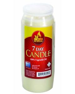 Vegetable Oil Wax 7 Day Candle Plastic Holder
