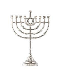 9" Traditional Menorah Silvertone finish