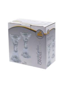 Crystal Candlesticks - Pinched Fluted Cylinder