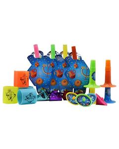 Hanukah Party Mega Set - 16 Pack - Includes 4 Party Blowouts, 4 Slinkys, 4 Trumpets, 4 Dreidels