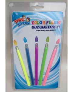 Color Flame Chanukah Candles - 5 PK (Flame color is same as candle)