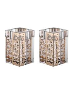 Crystal Tealight Candle Holders - Pomegranate Design