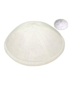 Off White Linen Kippah (Sold by Dozen)