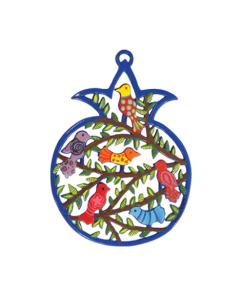 Laser Cut Hand Painted Pomegranates - Birds