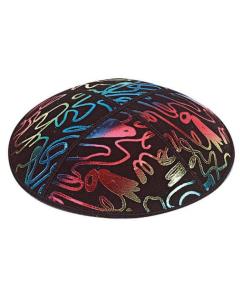 Rainbow Foil Scribble Embossed Kippah