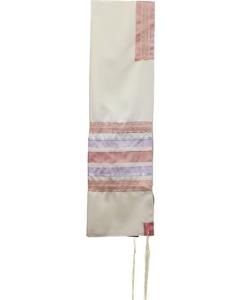 Viscose Tallis - Pink/Blue Ribbon - Ronit Gur