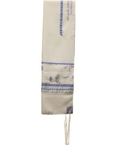 Viscose Tallis - Light Blue Flower - Ronit Gur