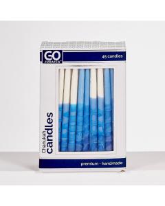 Premium Chanukah Candles, Hand Crafted, Blue & White