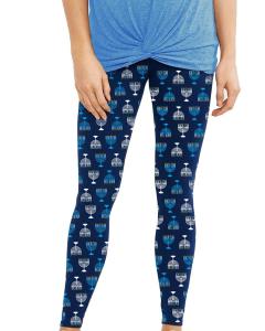 Menorah Design Adult Chanukah Leggings