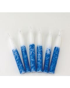 Premium Blue/White Shabbat Candles, 12/Gift Box