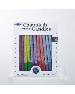 Premium Chanukah Candles - RUSTIC COLORS FROSTED