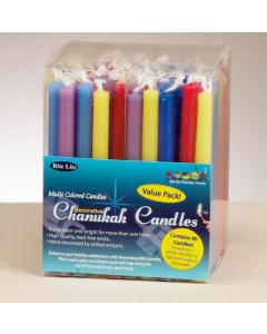 Value Pack of Decorative Multicolored Chanukah Candles - 90 Pack