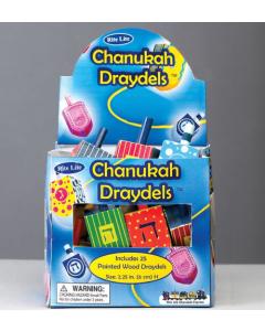 Large Hand-Painted Wood Dreidels - Single