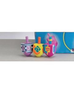 Small Painted Wood Chanukah Dreidels, Assorted Colors