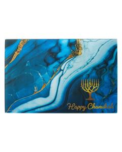 "Blue Marble" Tempered Glass Menorah Drip Tray