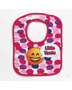 "Little Yenta" Printed Emoji Bib