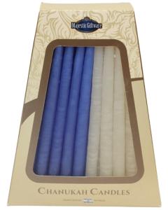 Safed Chanukah Candles Blue & White