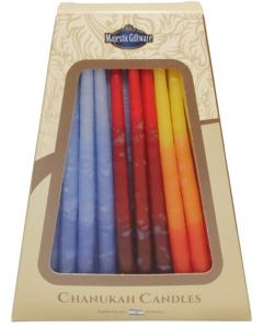 Safed Chanukah Candles Multi-color