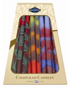 Safed Chanukah Candles Multi-color