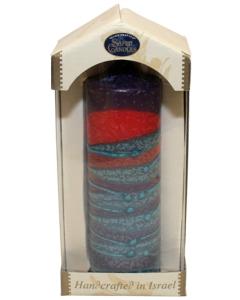 Safed Pillar Havdalah Candle Sunrise Purple Medium