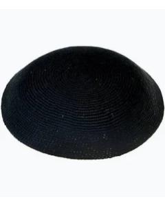 DMC Black Knit Kippah, 14 cm