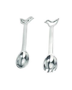 Aluminum Salad Spoon and Fork Set - Dove