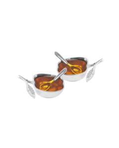 Set of 2 Nickle Honey Dish