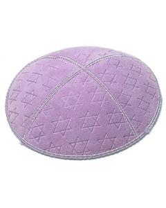 Star Of David - Suede Embossed Kippot - Dozen