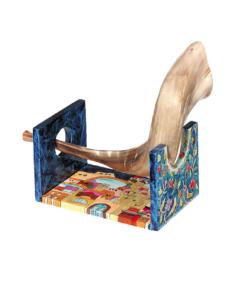Wooden Shofar Stand - Jerusalem Small