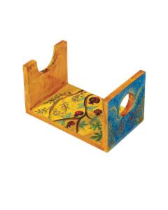 Wooden Shofar Stand - Seven Species Small