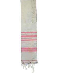 Acrylic Tallis - Pink/Silver - Traditional