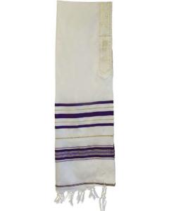 Acrylic Tallis - Purple/Gold  - Traditional
