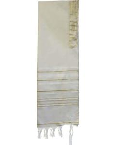 Acrylic Tallis - White/Gold - Traditional