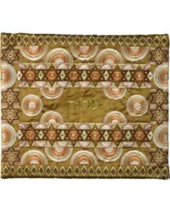 Embroidered Tallit Bag Magen David Rainbow Gold - Yair Emanuel Collection
